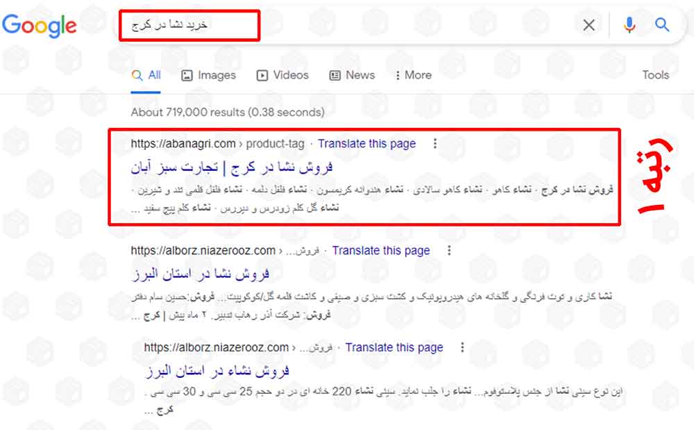 نمونه کار سئو سایت