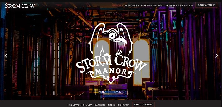 وب سایت stormcrow manor