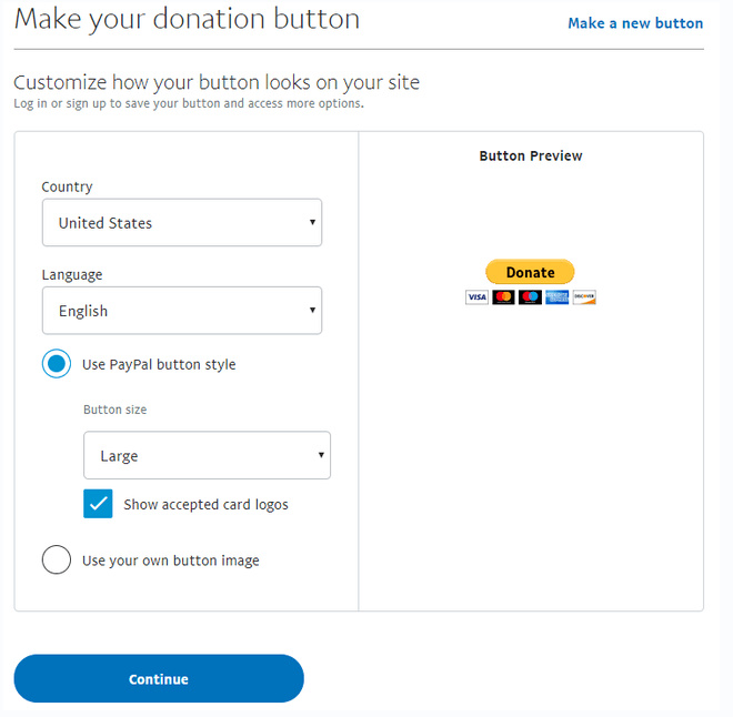 donations button
