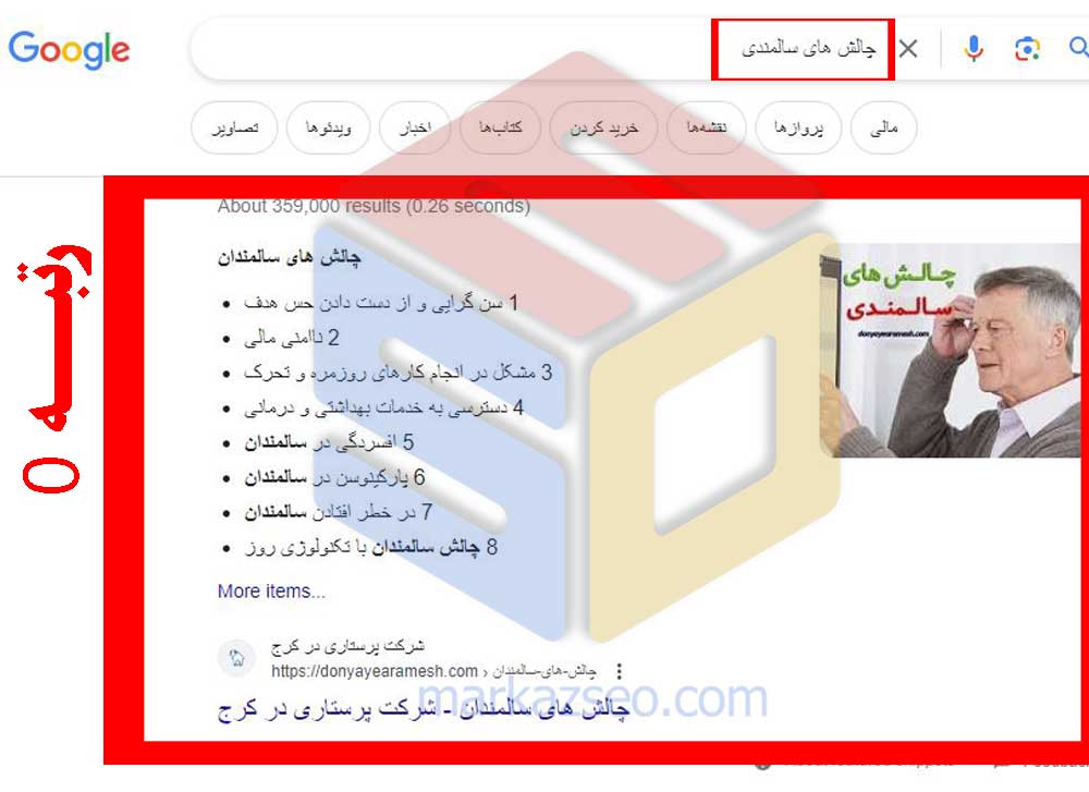 عکس نمونه کار سئو سایت