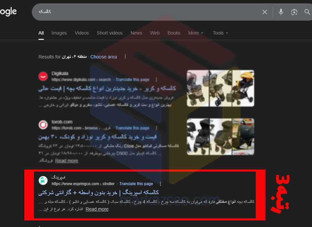 عکس نمونه کار سئو سایت